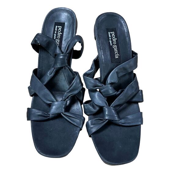 Pedro Garcia NWOB Nadida Slide Sandals Dark Gray Leather Size 39.5 Strappy - Picture 7 of 9